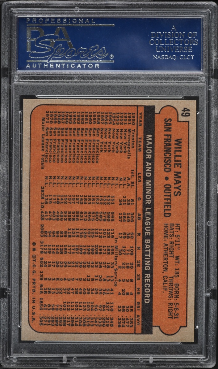 1972 Topps Willie Mays #49 PSA 8 NM-MT