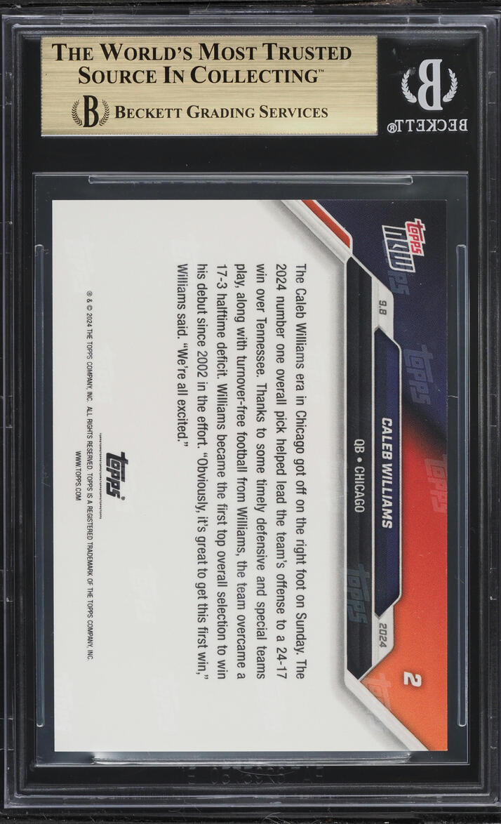 2024 Topps Now Caleb Williams ROOKIE #2 BGS 9.5 GEM MINT