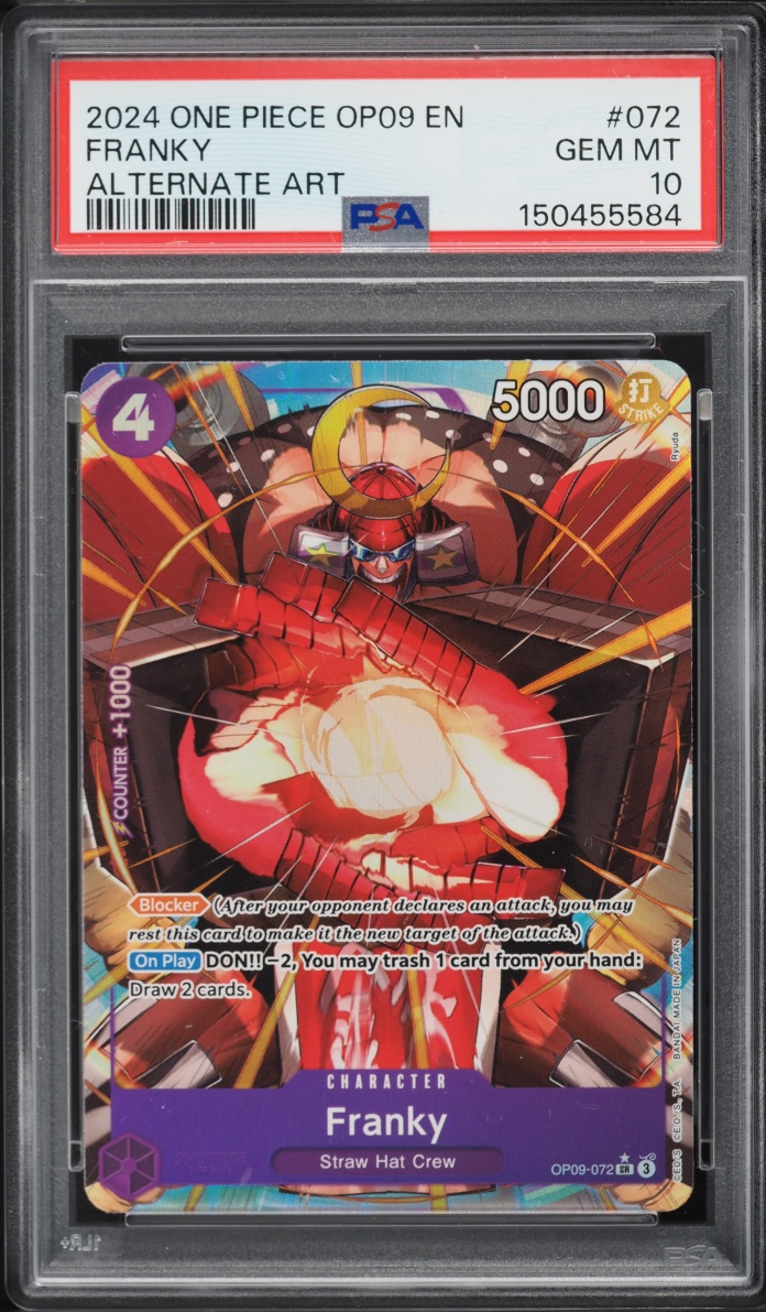 2024 One Piece Emperors In The New World SR Alt Art Franky #OP09-072 PSA 10 GEM MINT
