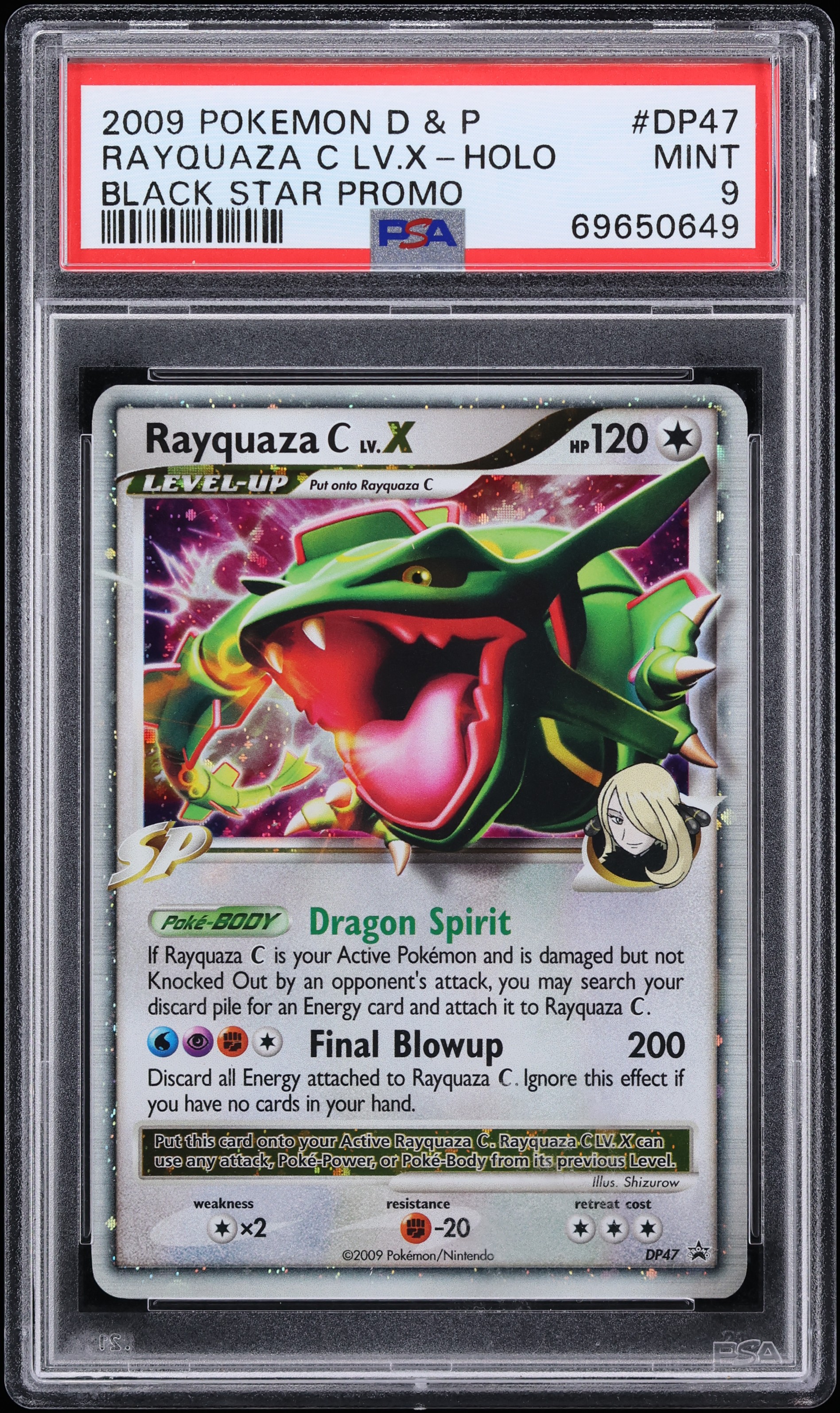 2009 Pokemon Diamond & Pearl Black Star Promo Holo Rayquaza C LV.X PSA 9 MINT