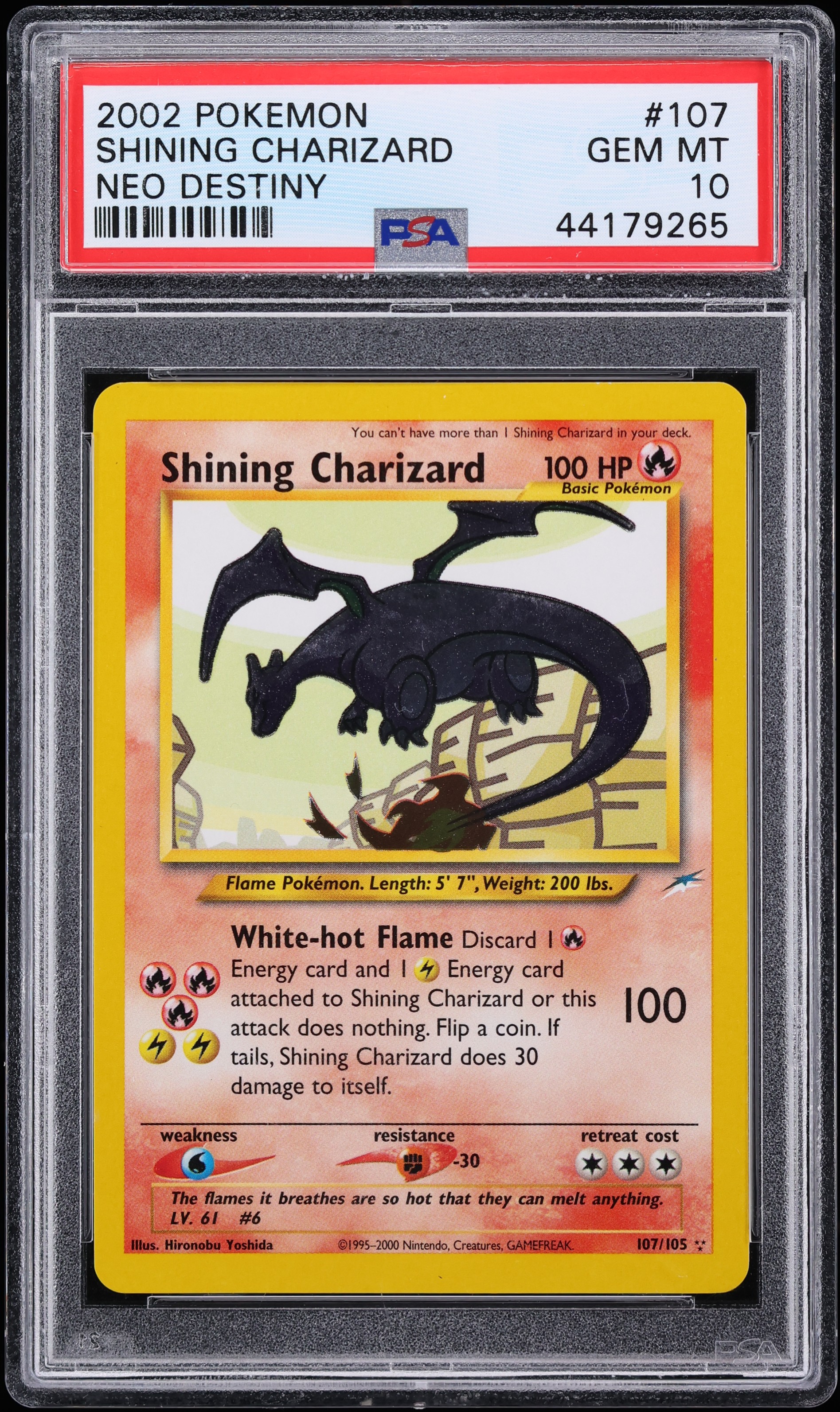 2002 Pokemon Neo Destiny Shining Charizard #107 PSA 10 GEM MINT