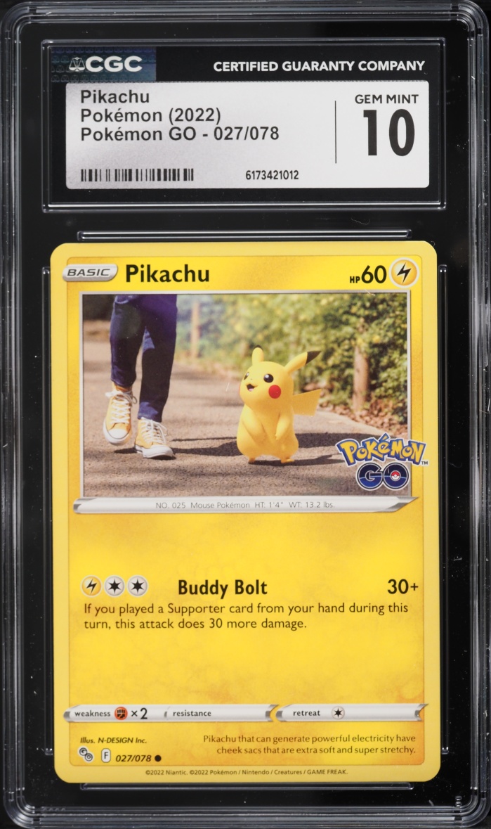 2022 Pokemon Sword & Shield Pokemon GO Pikachu #27 CGC 10 GEM MINT