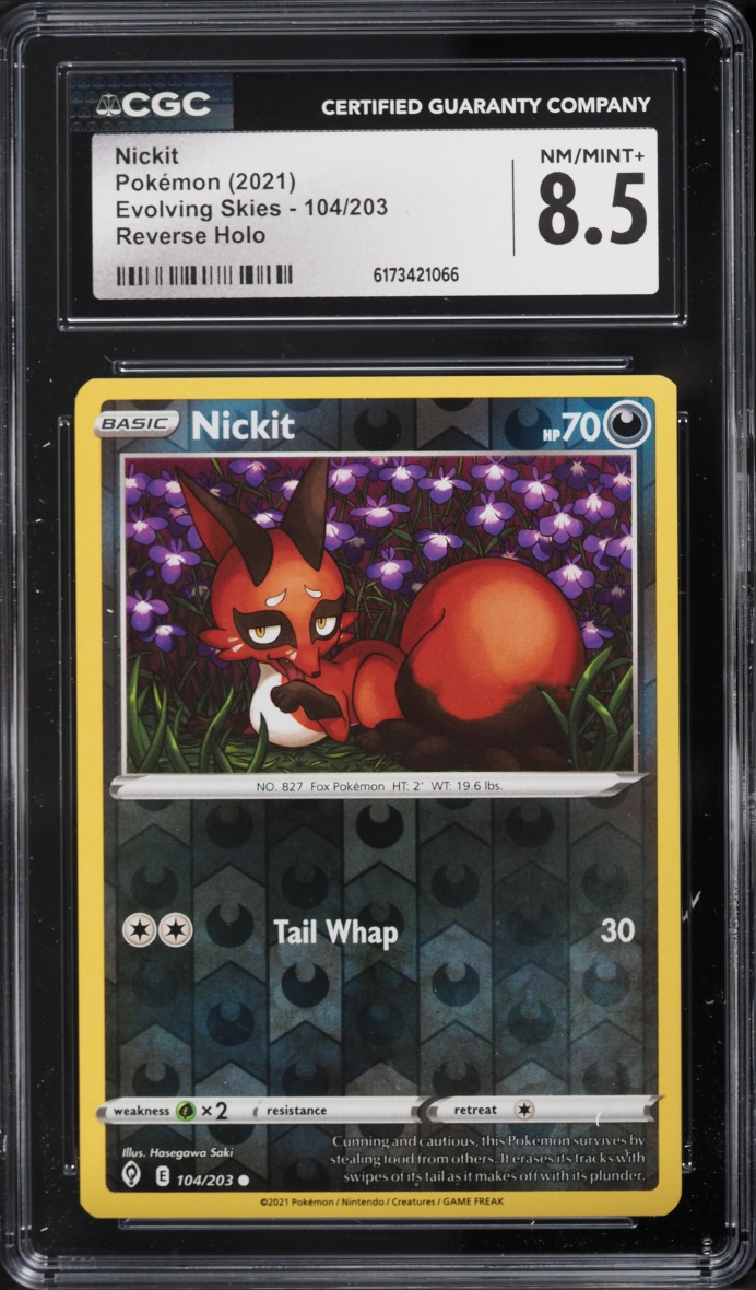 2021 Pokemon Sword & Shield Evolving Skies Reverse Holo Nickit #104 CGC 8.5 NM-MT+