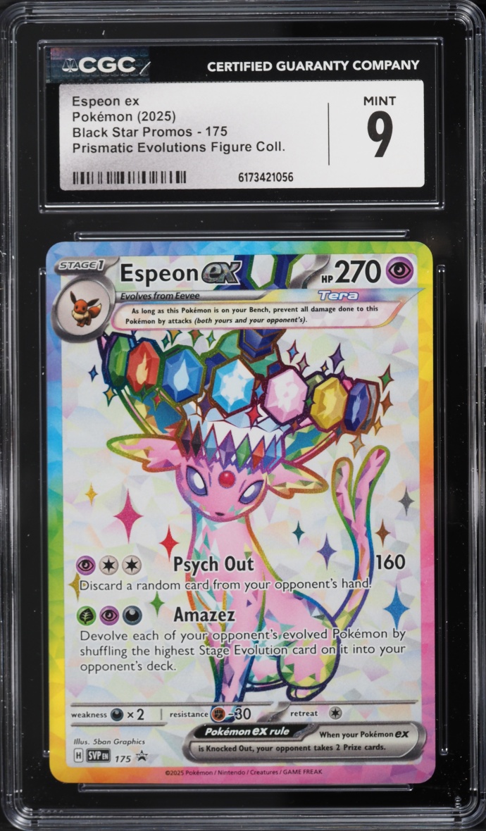 2025 Pokemon SV Promo Prismatic Evolutions Premium Figure Full Art Espeon EX #175 CGC 9 MINT