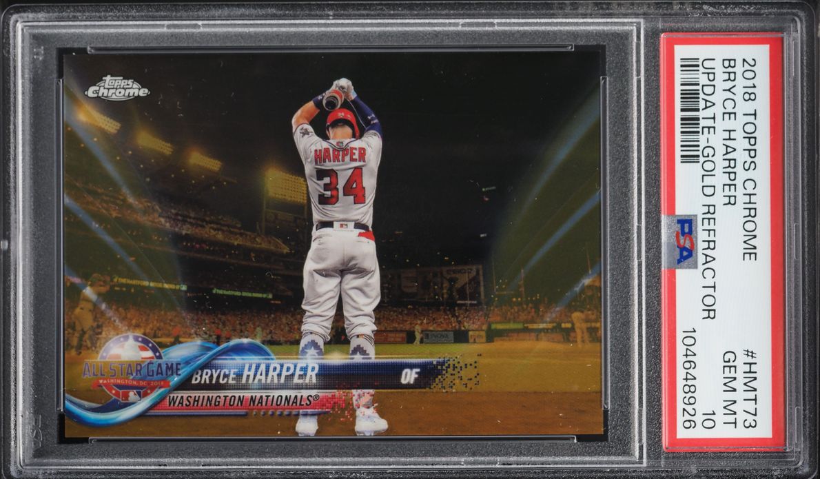 2018 Topps Chrome Update Gold Refractor Bryce Harper /50 #HMT73 PSA 10 GEM MINT