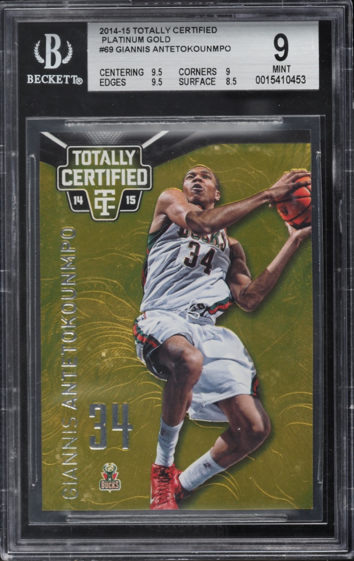 2014 Totally Certified Platinum Gold Giannis Antetokounmpo 10/10 #69 BGS 9 MINT