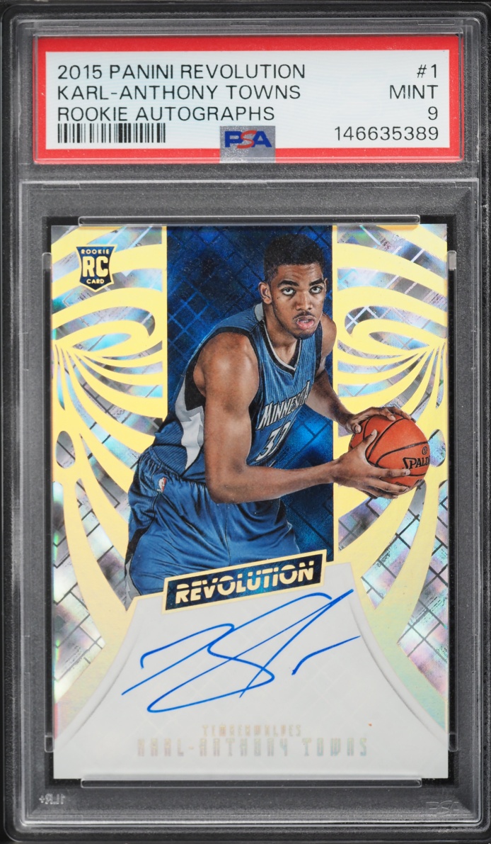 2015 Panini Revolution Karl-Anthony Towns ROOKIE AUTO #1 PSA 9 MINT