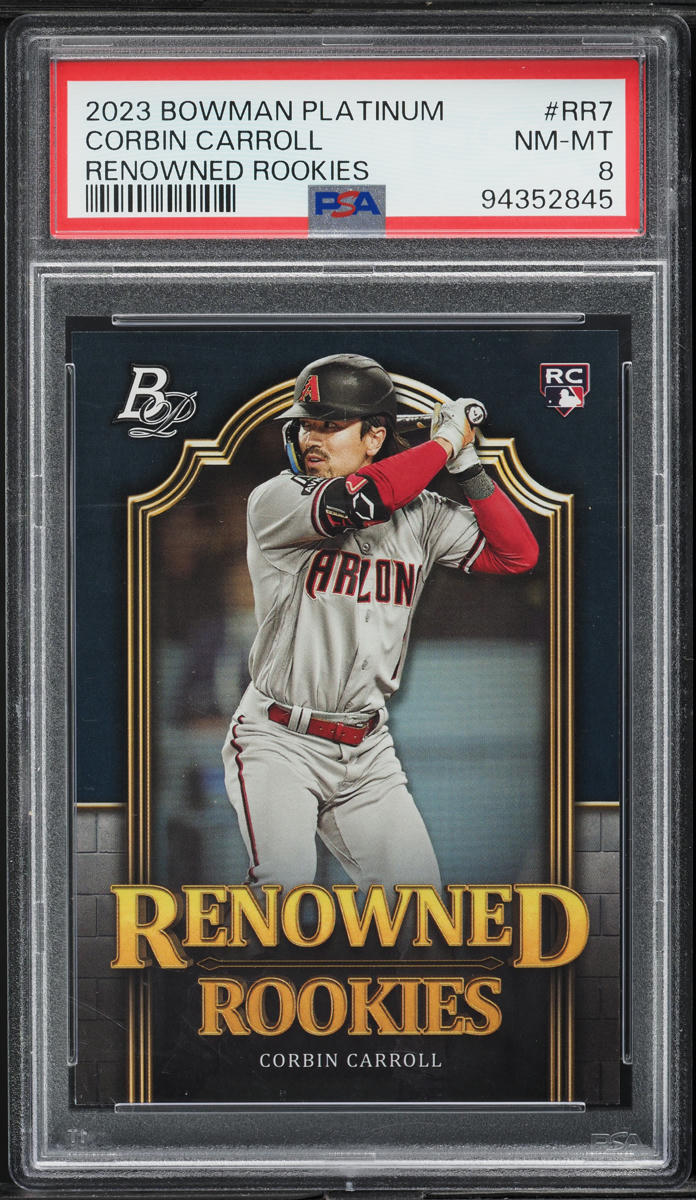 2023 Bowman Platinum Renowned Corbin Carroll ROOKIE #RR-7 PSA 8 NM-MT