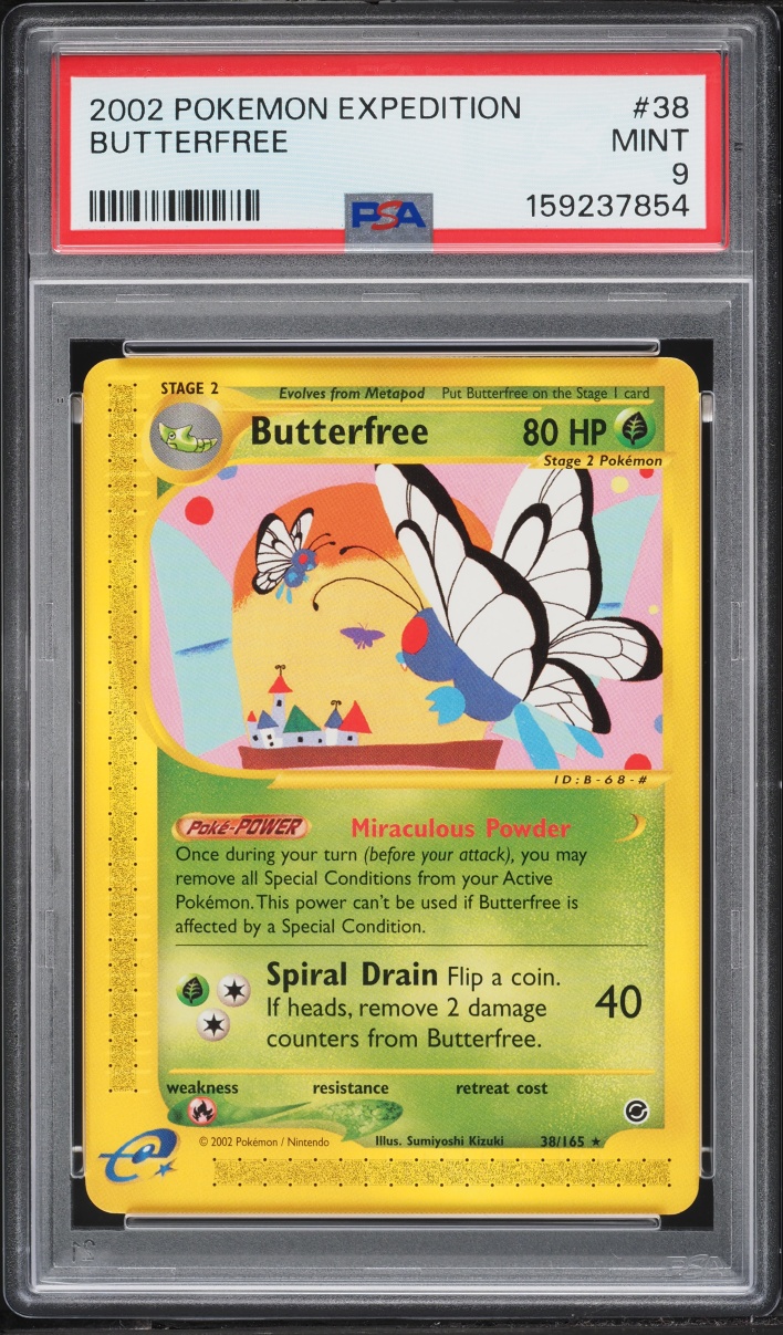 2002 Pokemon Expedition Base Set Butterfree #38 PSA 9 MINT
