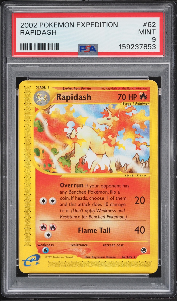 2002 Pokemon Expedition Base Set Rapidash #62 PSA 9 MINT