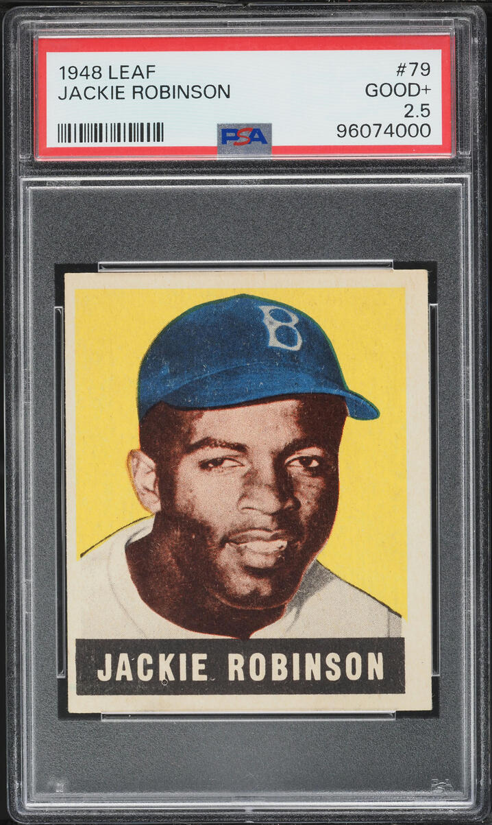 1948 Leaf Jackie Robinson ROOKIE #79 PSA 2.5 GD+