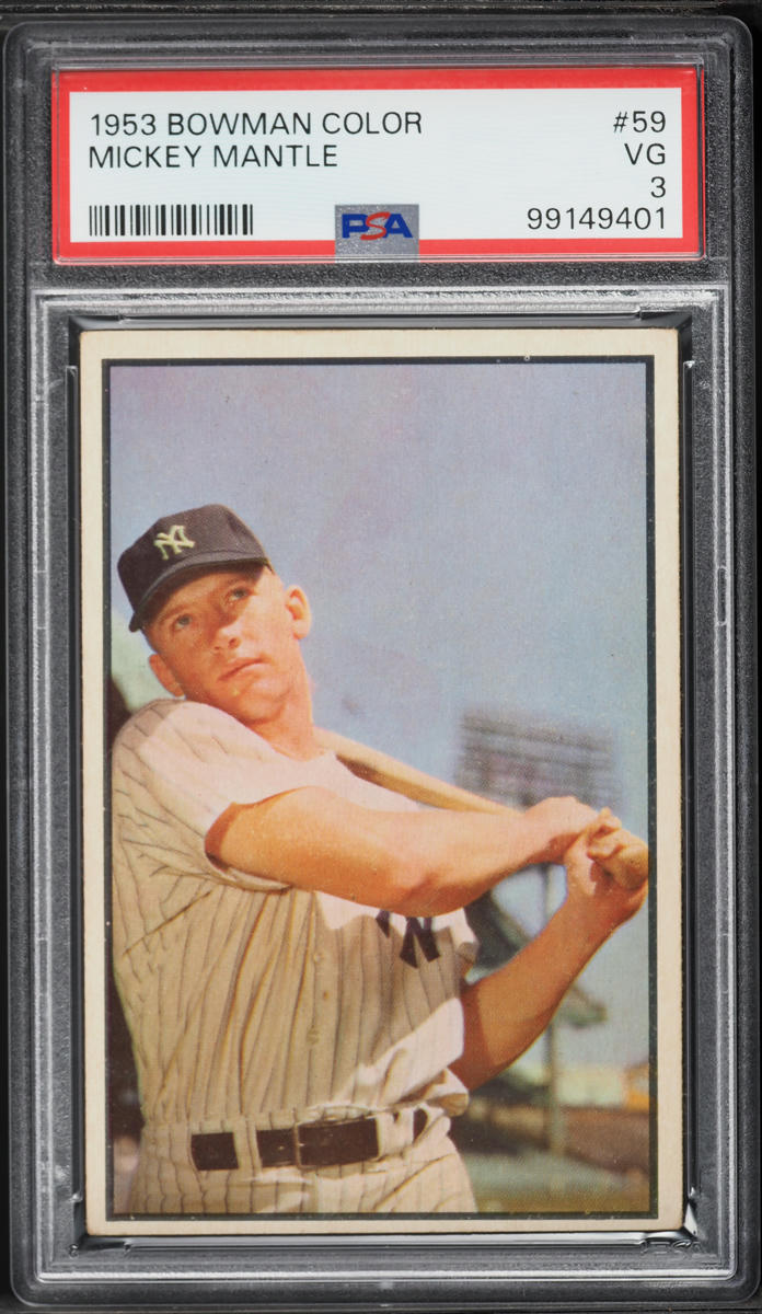 1953 Bowman Color Mickey Mantle #59 PSA 3 VG