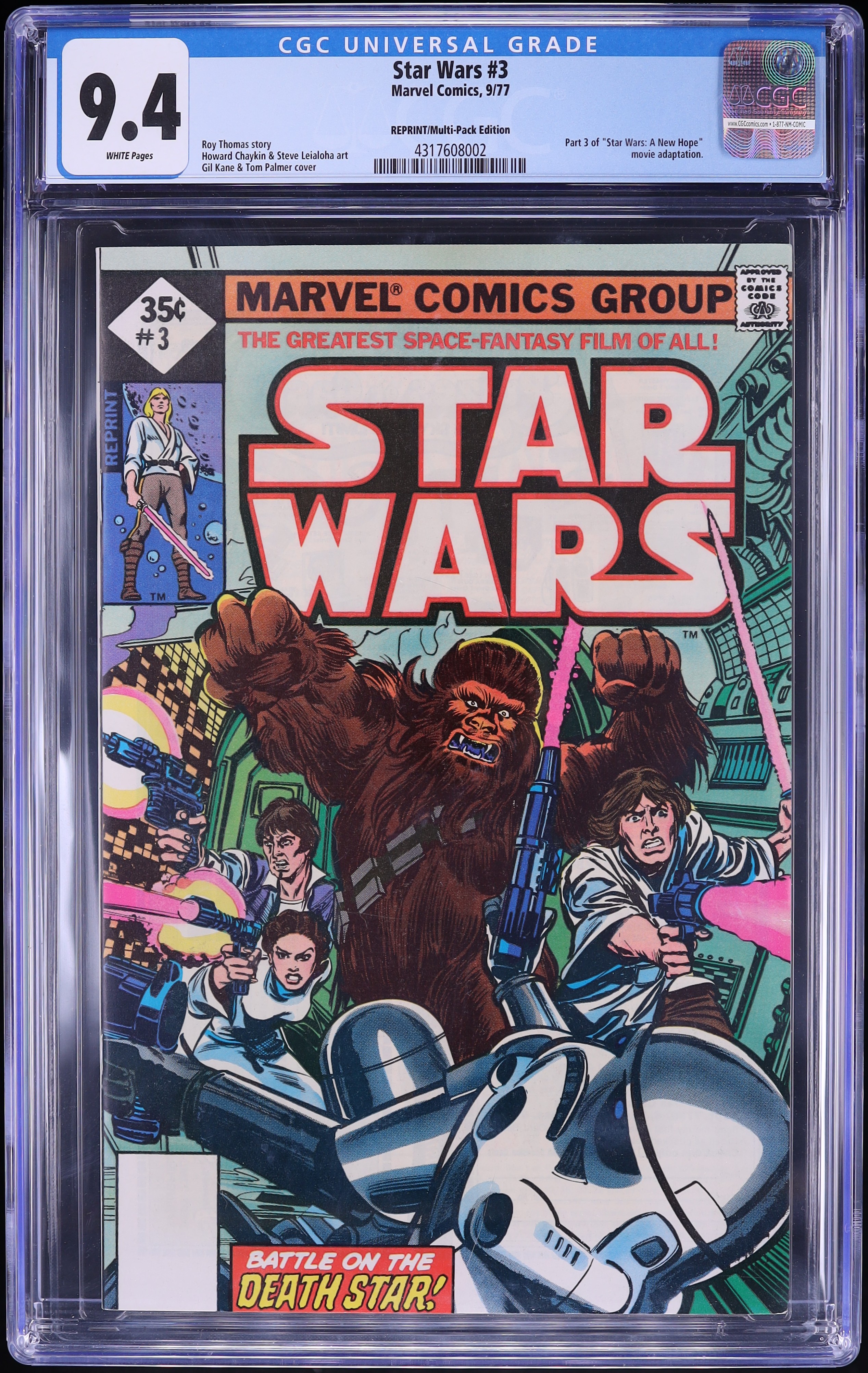 Star Wars #3 (Marvel, 1977) CGC 9.4 White Pages