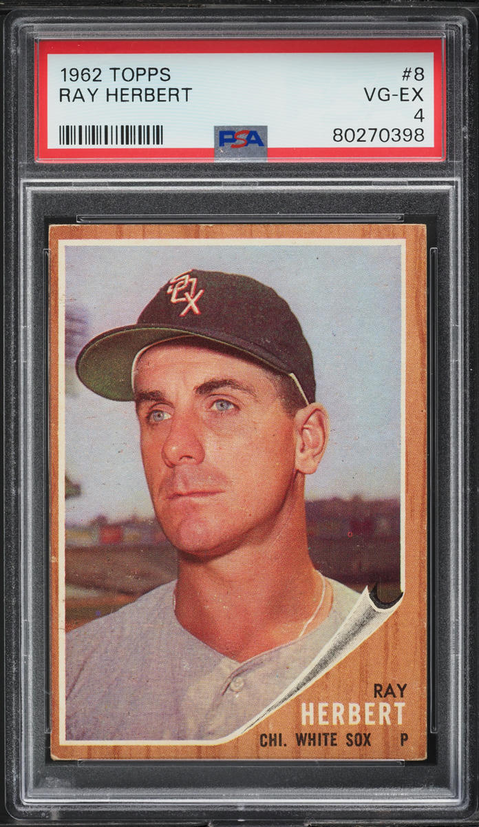 1962 Topps Ray Herbert #8 PSA 4 VGEX