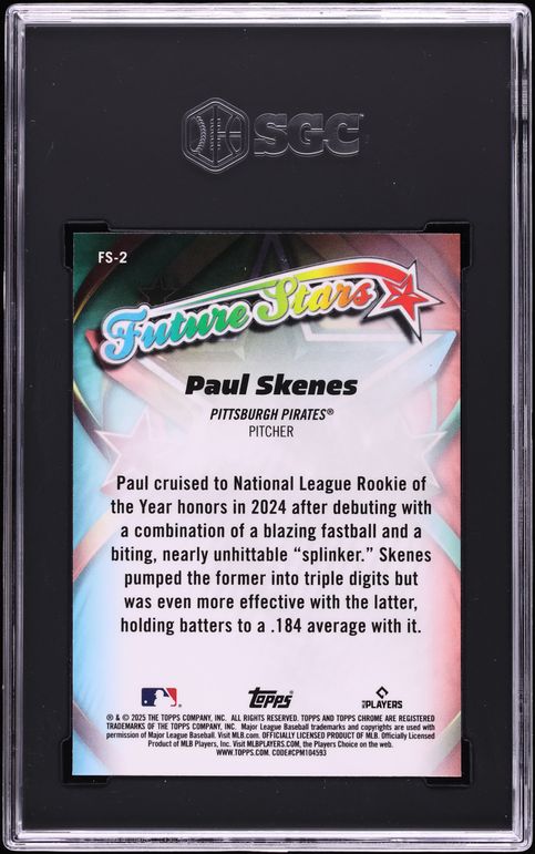 2025 Topps Chrome Future Stars Paul Skenes #FS-2 SGC 9.5 MINT+