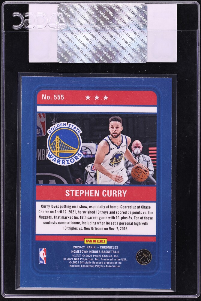 2020 Panini Chronicles Hometown Heroes Stephen Curry #555 CGC AUTH