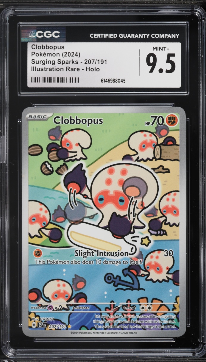 2024 Pokemon Scarlet & Violet Surging Sparks IR Clobbopus #207 CGC 9.5 MINT+