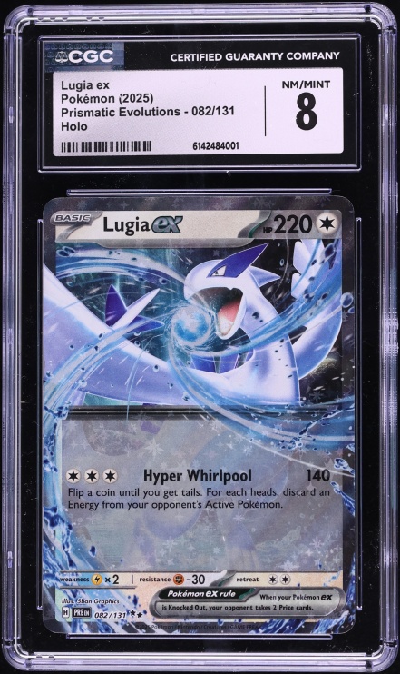 2025 Pokemon Scarlet & Violet Prismatic Evolutions Holo Lugia ex #82 CGC 8 NM-MT