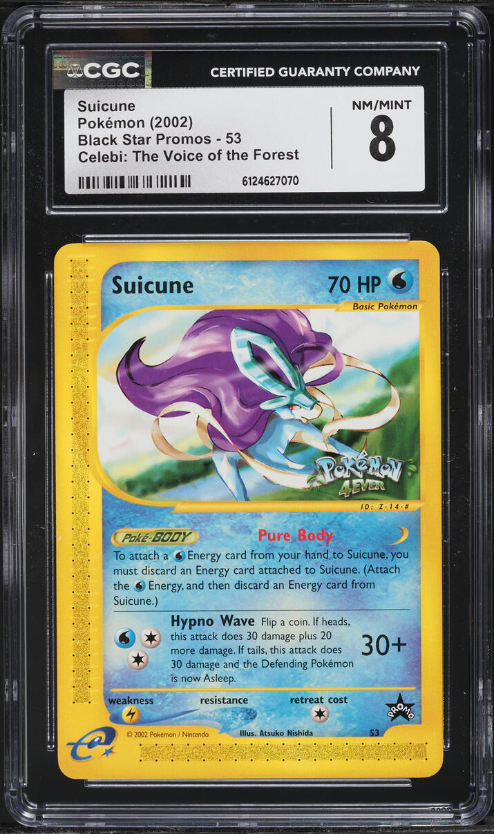 2002 Pokemon Black Star Promo Celebi The Voice Of The Forest Suicune #53 CGC 8 NM-MT