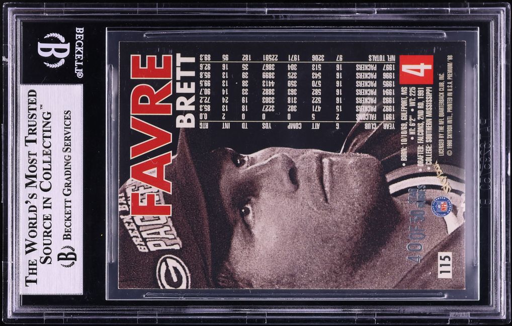 1998 Skybox Premium Star Rubies Brett Favre /50 #115 BGS 8.5 NM-MT+