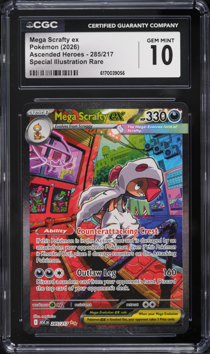 2026 Pokemon Mega Evolution Ascended Heroes SIR Mega Scrafty Ex #285 CGC 10 GEM MINT