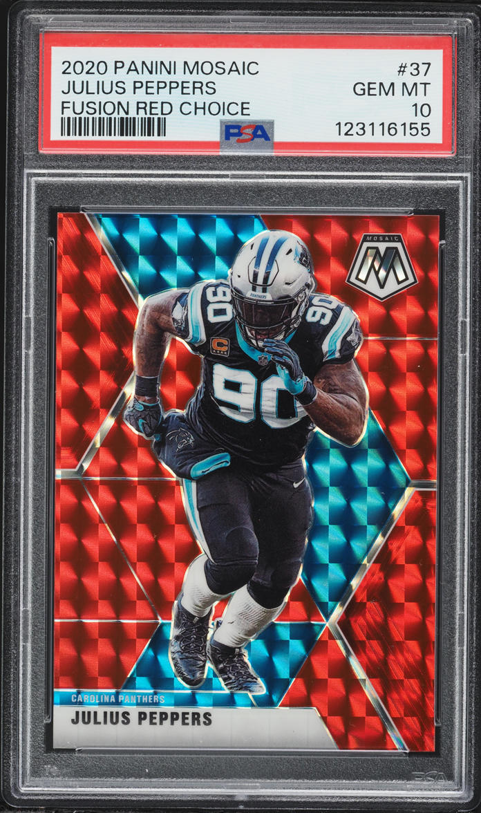 2020 Panini Mosaic Fusion Red Choice Prizm Julius Peppers /80 #37 PSA 10 GEM MINT