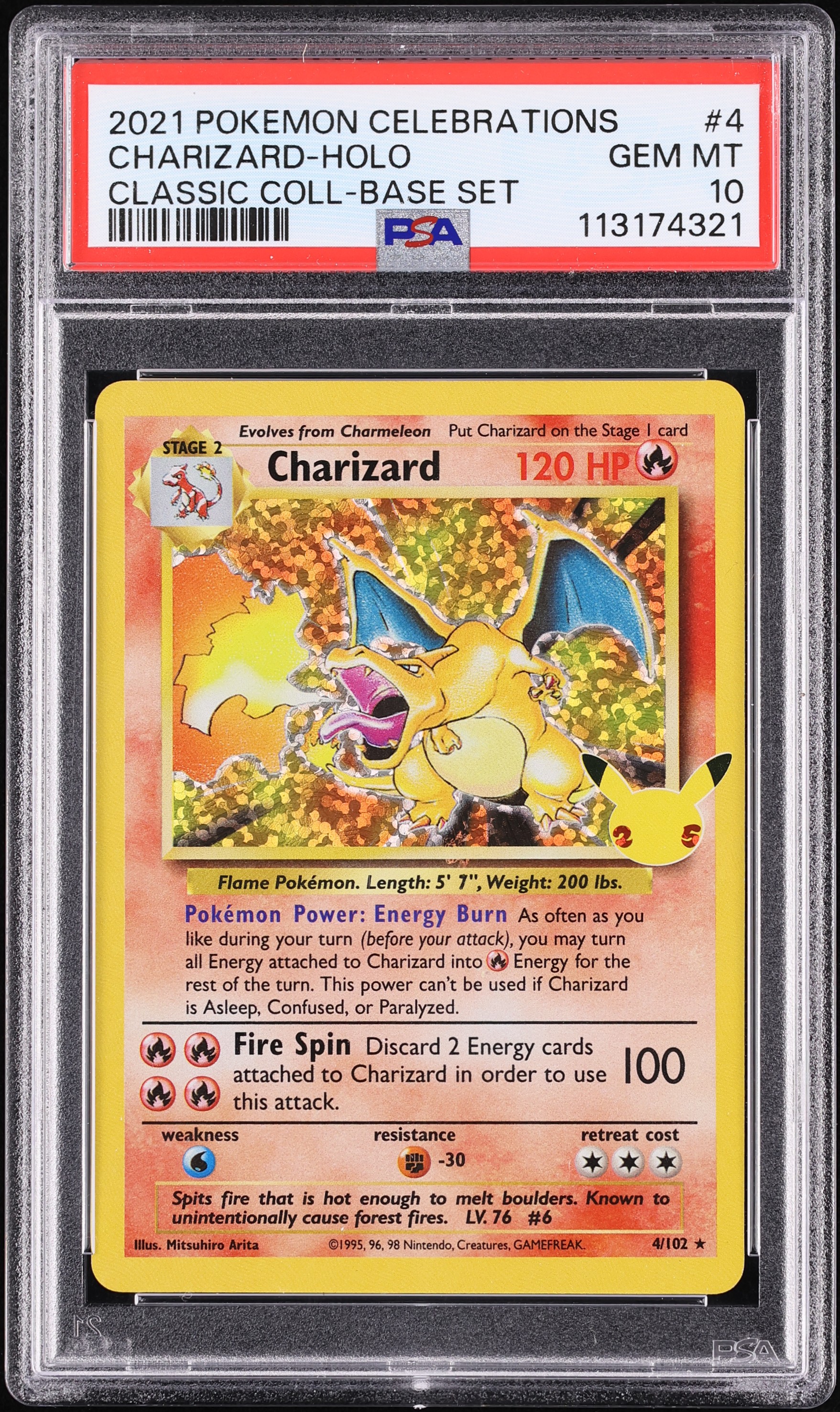 2021 Pokemon SWSH Celebrations Classic Collection Holo Charizard #4 PSA 10 GEM