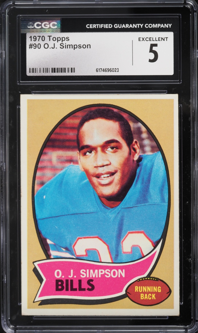 1970 Topps Football O.J. Simpson ROOKIE #90 CGC 5 EX