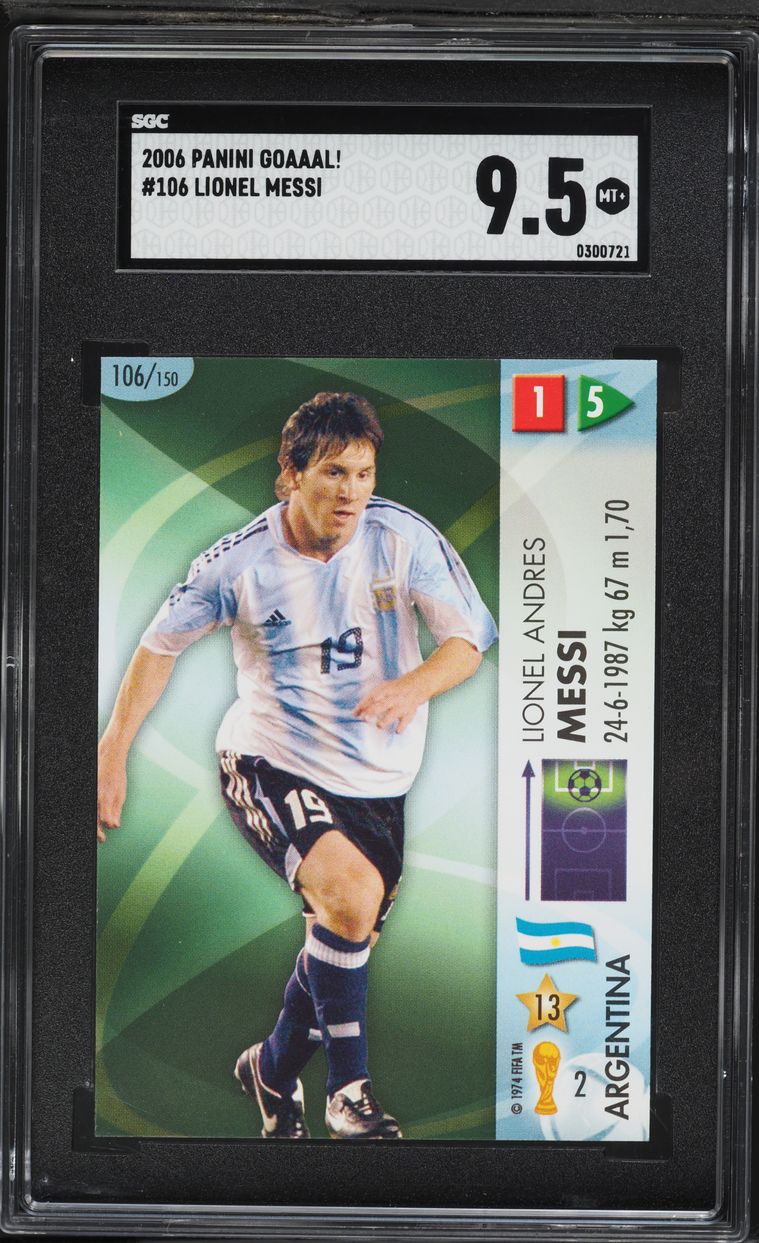 2006 Panini Goaaal! World Cup Germany Lionel Messi #106 SGC 9.5 MINT+