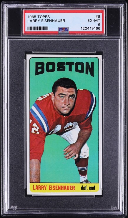 1965 Topps Football Larry Eisenhauer SHORT PRINT #8 PSA 6 EXMT