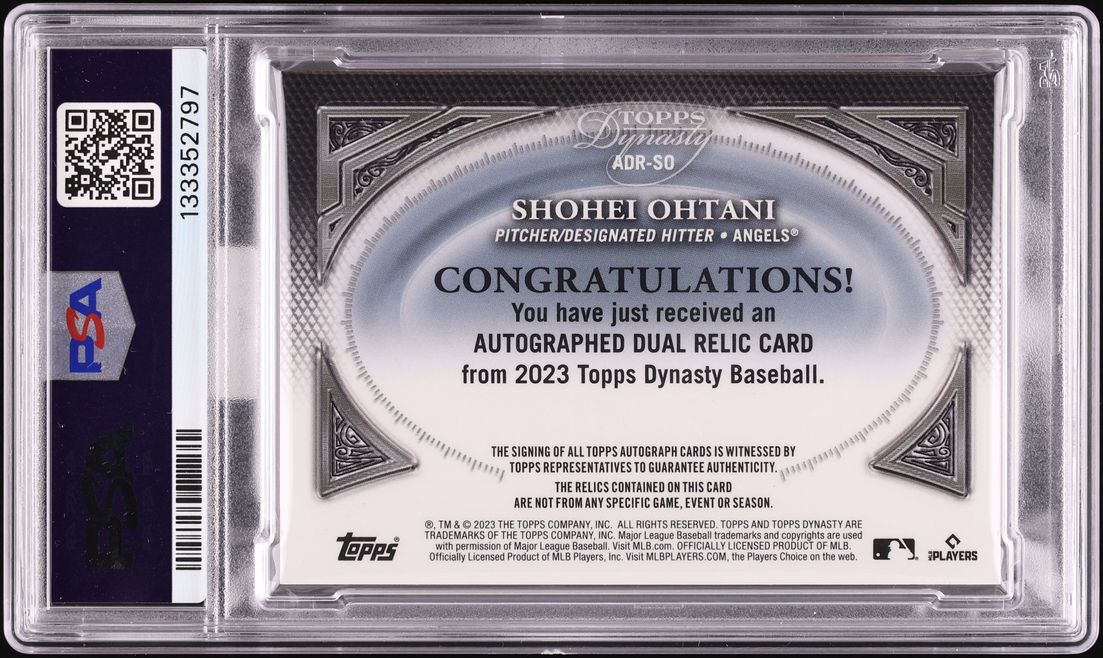 2023 Topps Dynasty Dual Shohei Ohtani PATCH AUTO DNA 10 5/5 #ADRSO MBA PSA 8 NM-MT