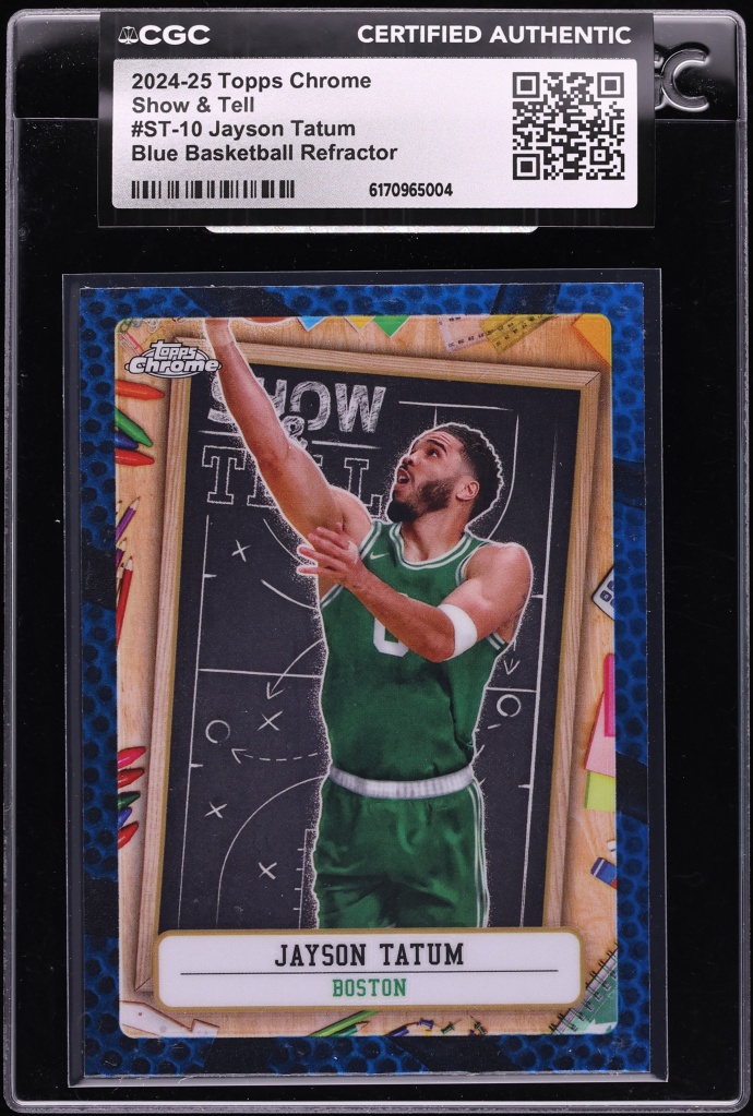2024 Topps Chrome Show & Tell Blue Basketball Refractor Jayson Tatum #ST-10 CGC AUTH