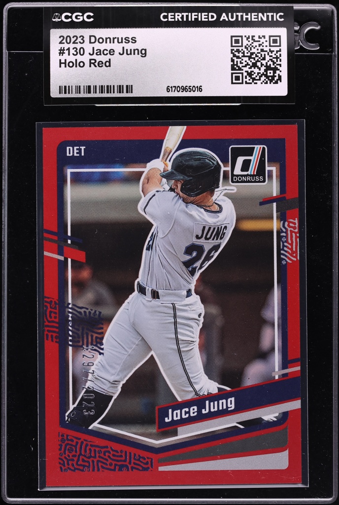 2023 Donruss Holo Red Jace Jung ROOKIE /2023 #130 CGC AUTH