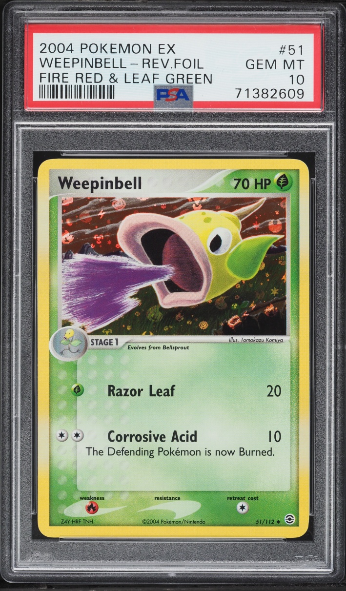 2004 Pokemon EX Fire Red Leaf Green Reverse Holo Weepinbell #51 PSA 10 GEM MINT
