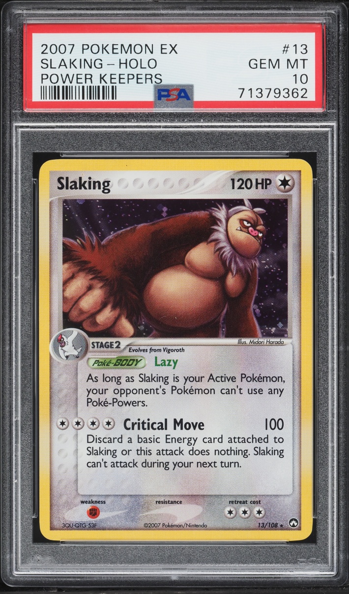 2007 Pokemon EX Power Keepers Holo Slaking #13 PSA 10 GEM MINT