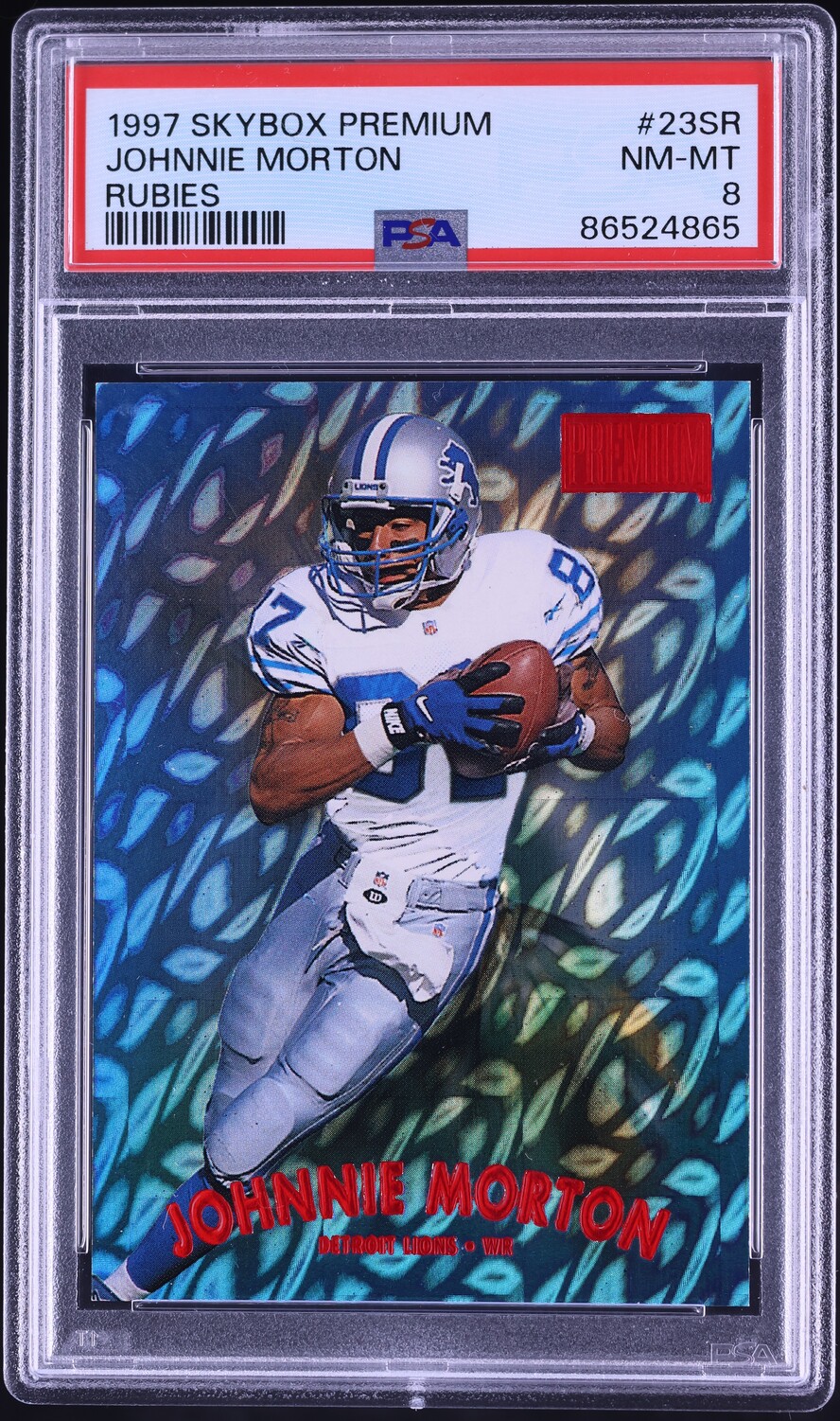 1997 Skybox Premium Rubies Johnnie Morton /50 #23SR PSA 8 NM-MT