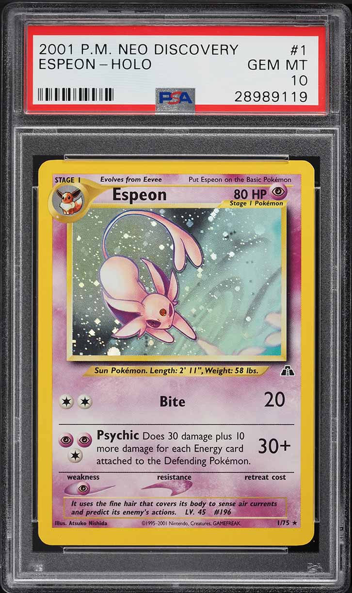 2001 Pokemon Neo Discovery Holo Espeon #1 PSA 10 GEM MINT