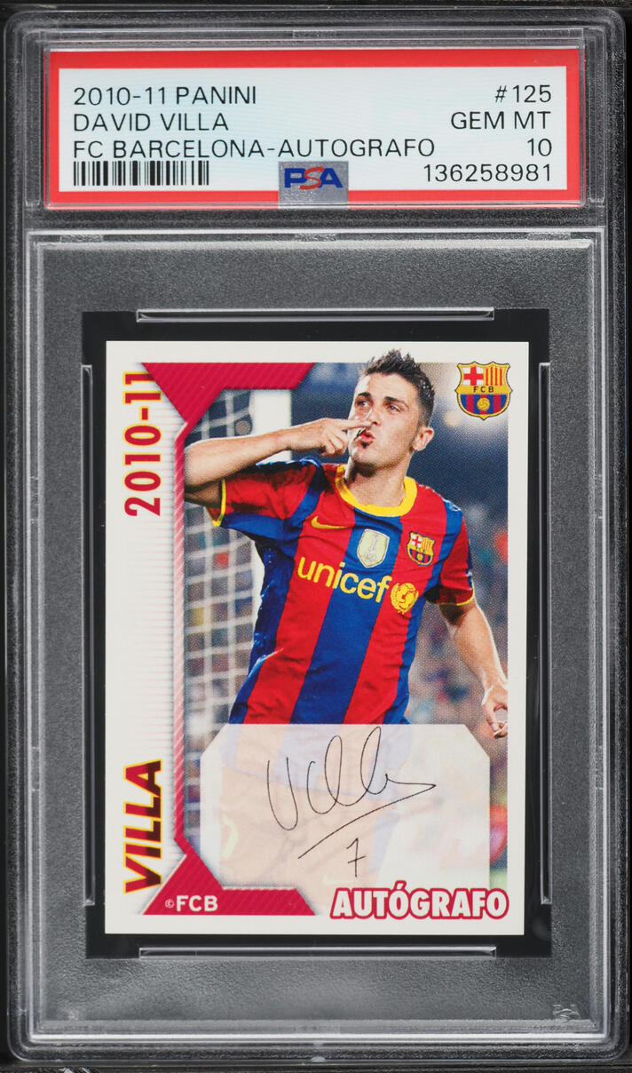 2010 Panini FC Barcelona Autografo David Villa #125 PSA 10 GEM