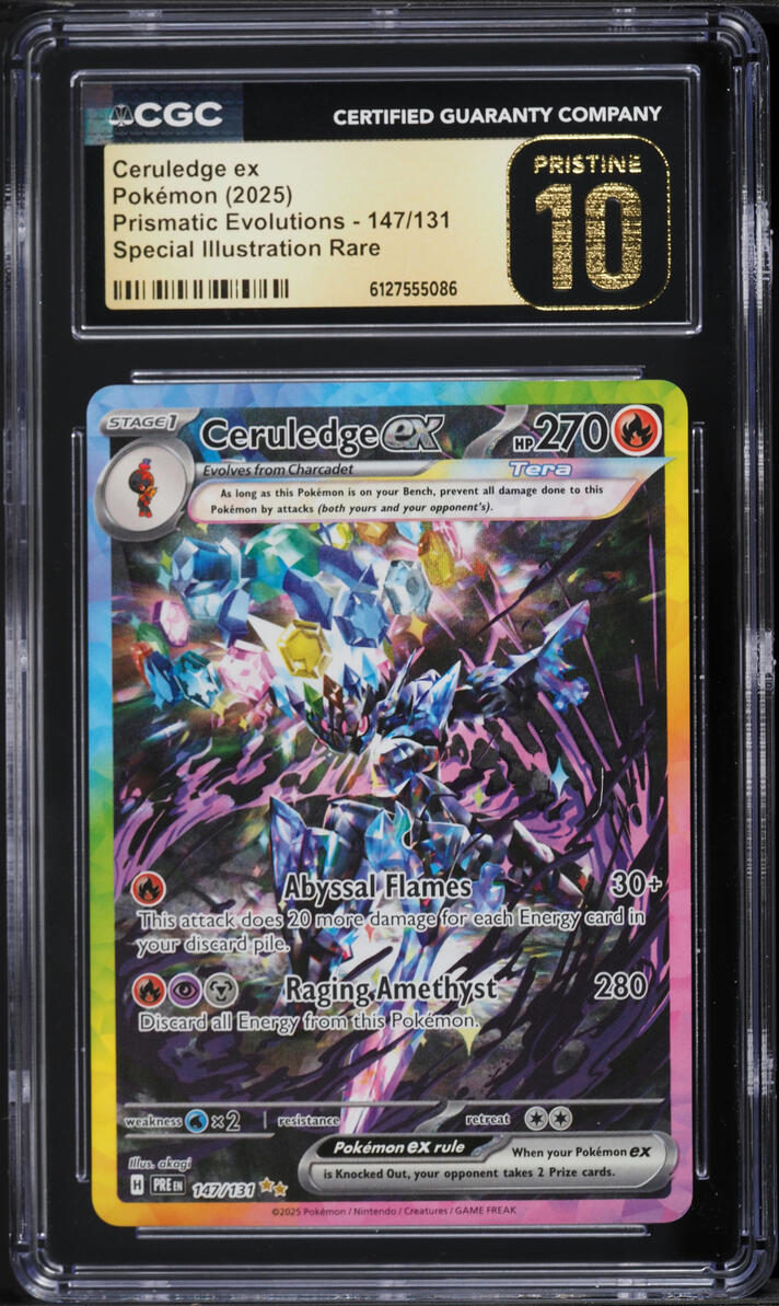 2025 Pokemon Scarlet & Violet Prismatic Evolutions SIR Ceruledge EX #147 CGC 10 PRISTINE