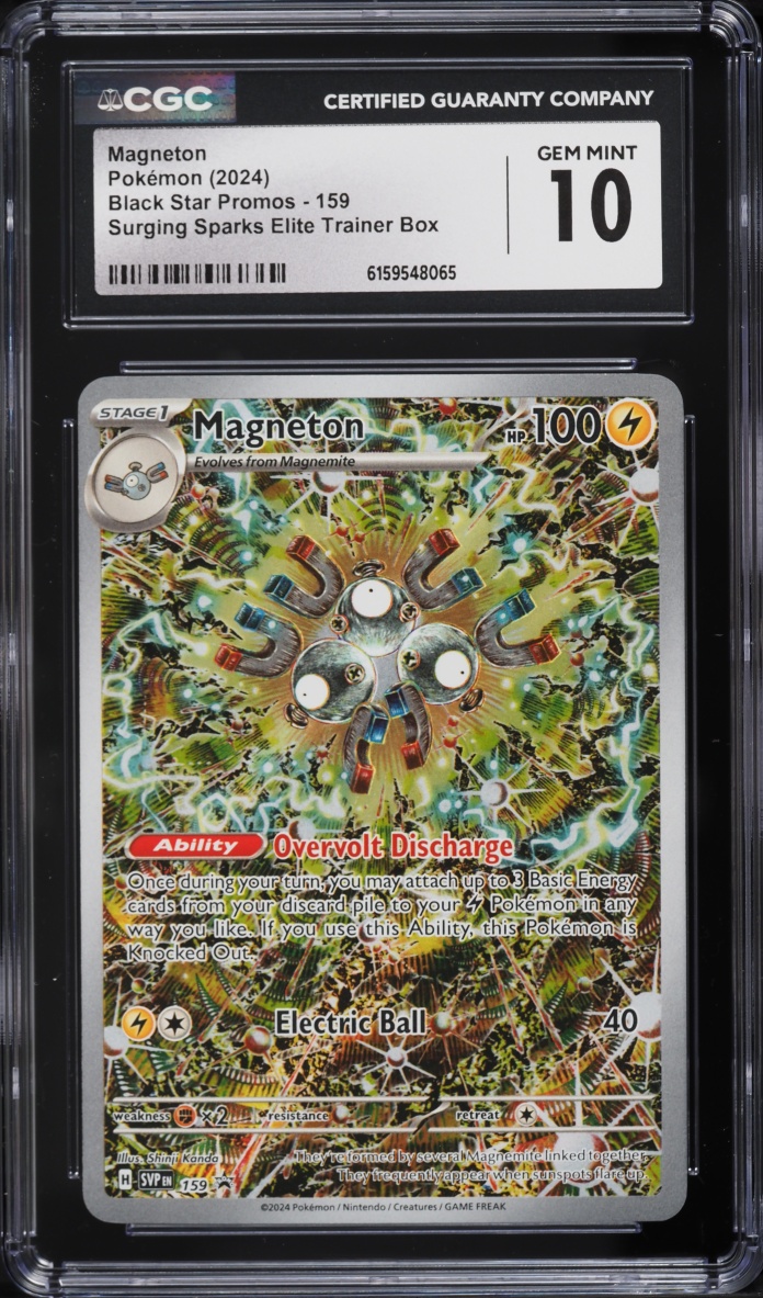 2024 Pokemon Scarlet & Violet Promo Surging Sparks ETB Full Art Magneton #159 CGC 10 GEM MINT