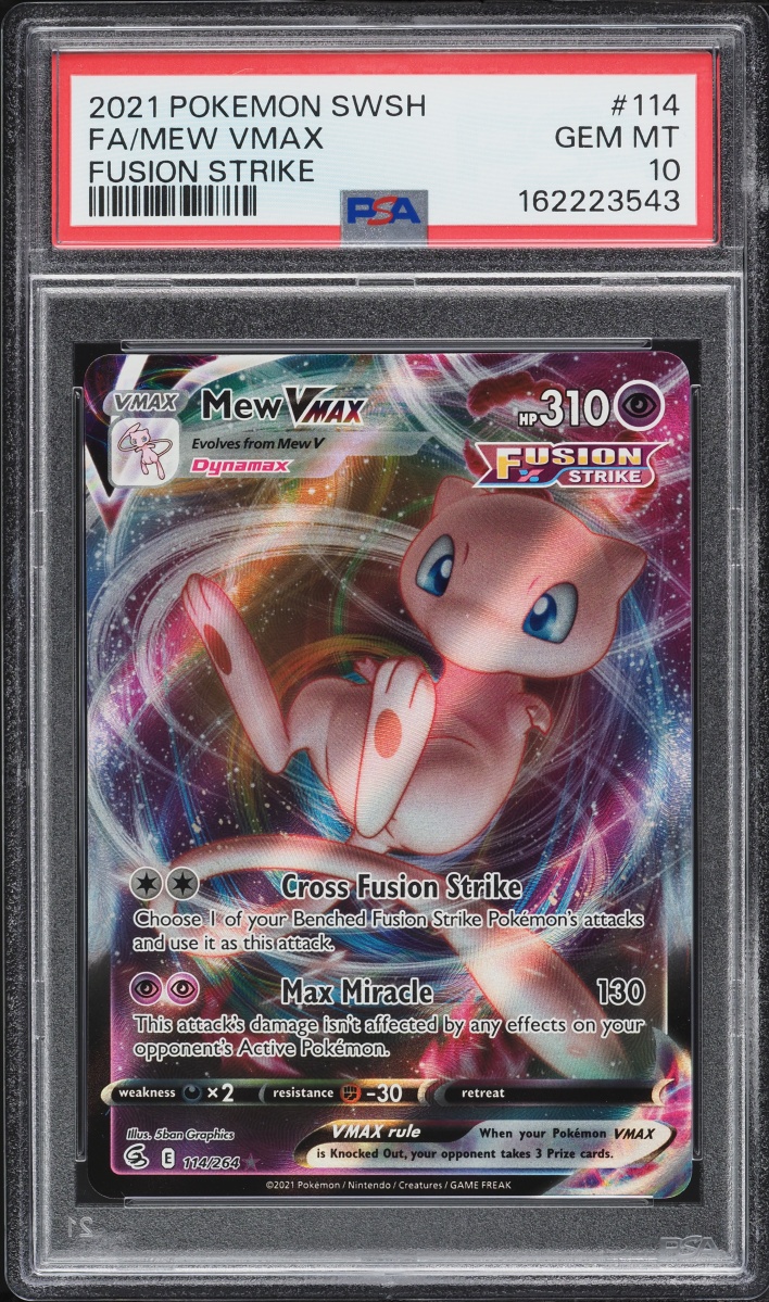 2021 Pokemon Sword & Shield Fusion Strike Alt Art Mew VMAX #114 PSA 10 GEM MINT