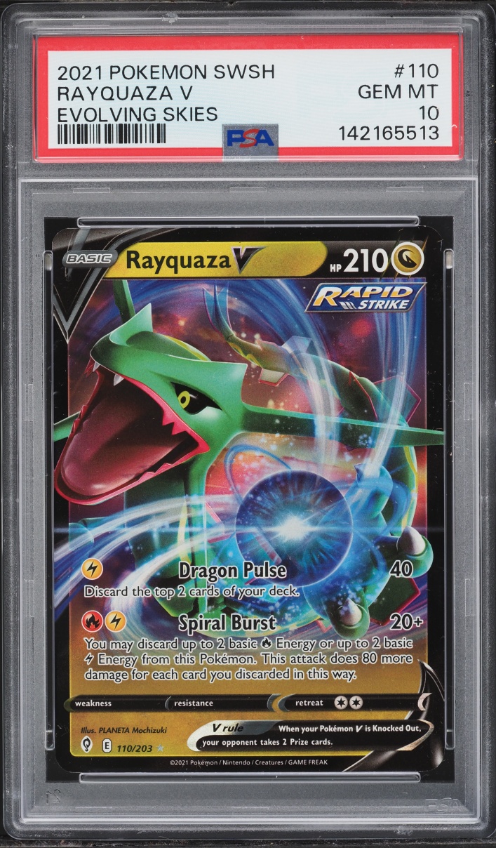 2021 Pokemon Sword & Shield Evolving Skies Alt Art Rayquaza V #110 PSA 10 GEM MINT