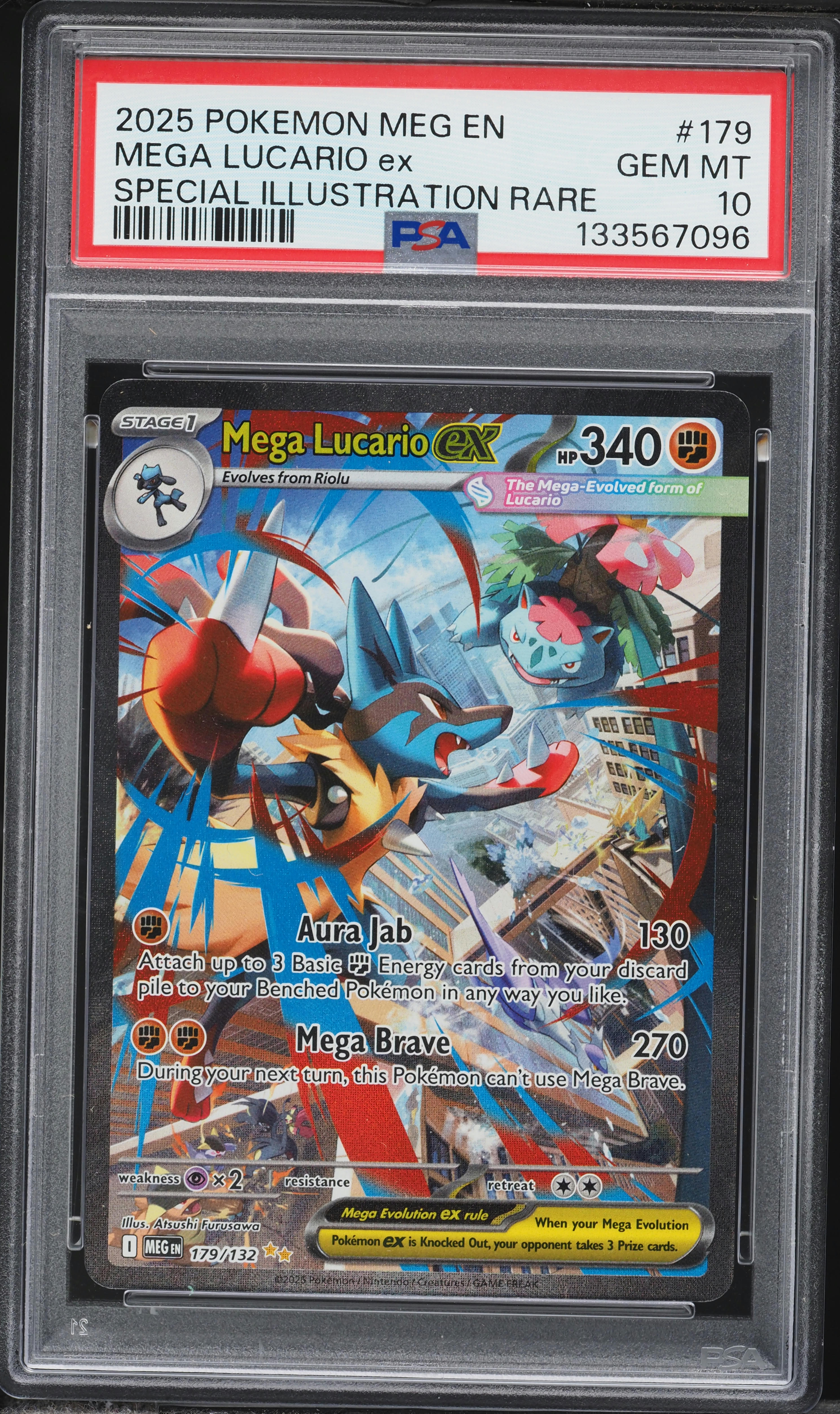 2025 Pokemon Mega Evolution SIR Mega Lucario ex #179 PSA 10 GEM MINT