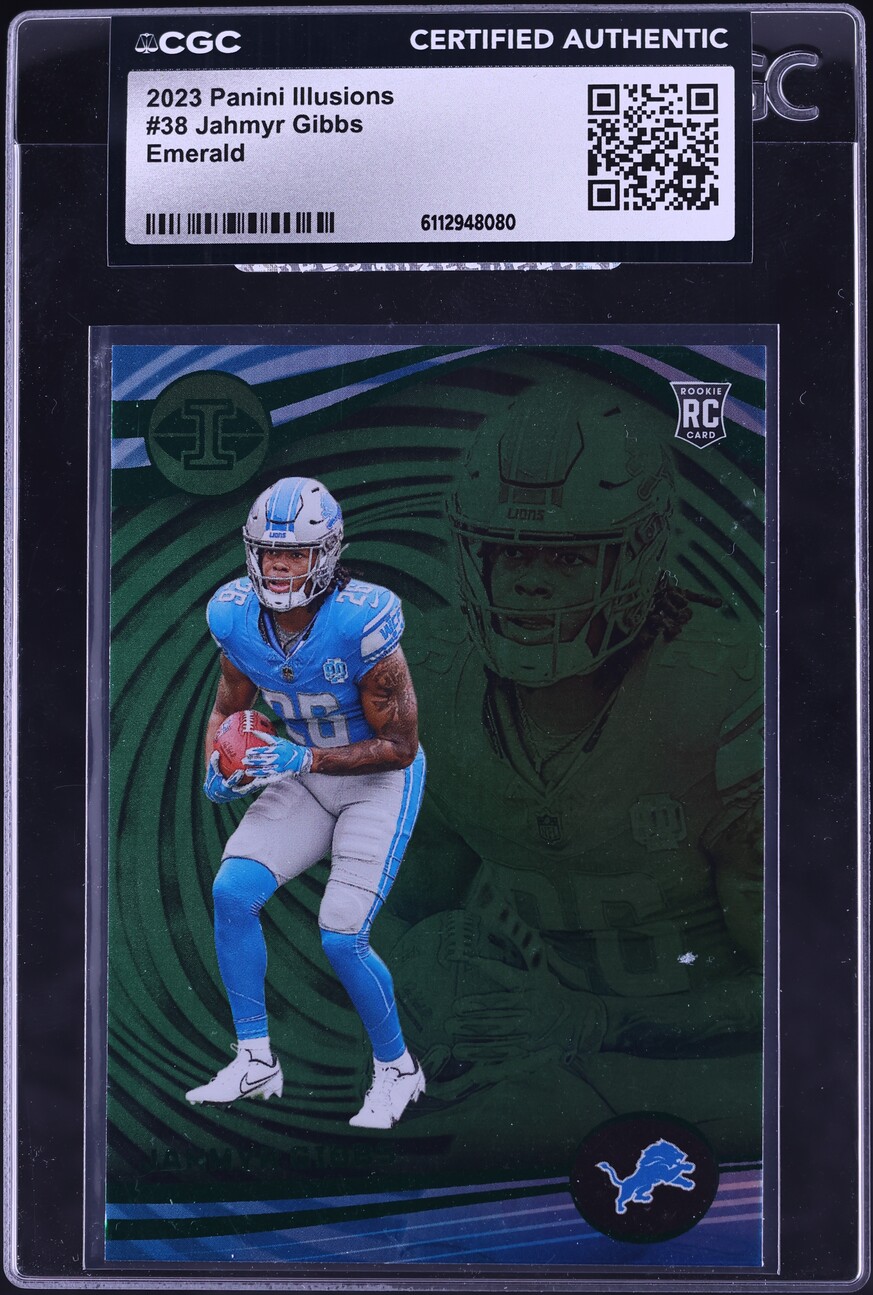 2023 Panini Illusions Emerald Jahmyr Gibbs ROOKIE #38 CGC AUTH