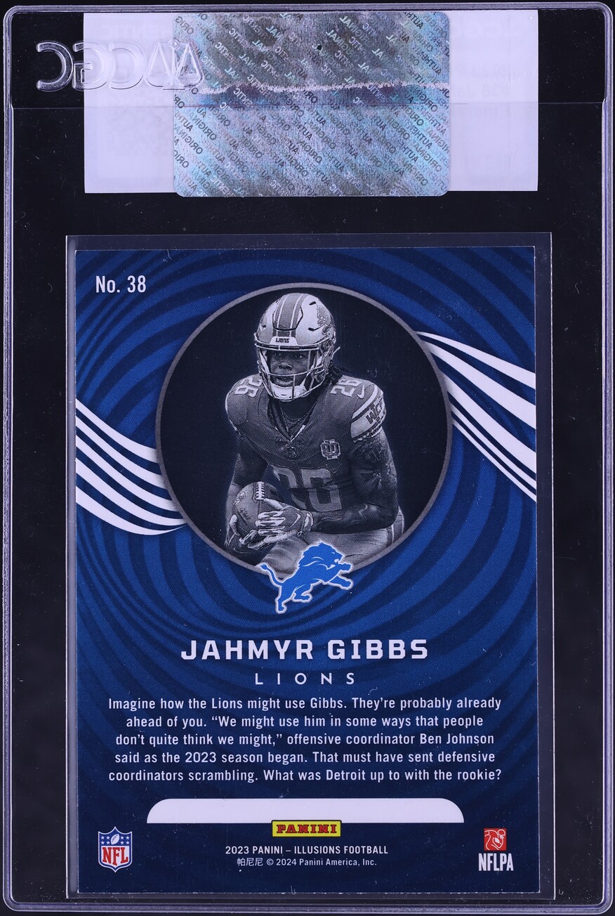 2023 Panini Illusions Emerald Jahmyr Gibbs ROOKIE #38 CGC AUTH