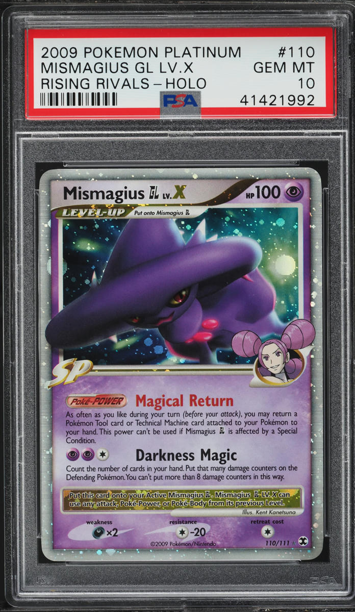 2009 Pokemon Platinum Rising Rivals Holo Mismagius GL Lv.X #110 PSA 10 GEM MINT