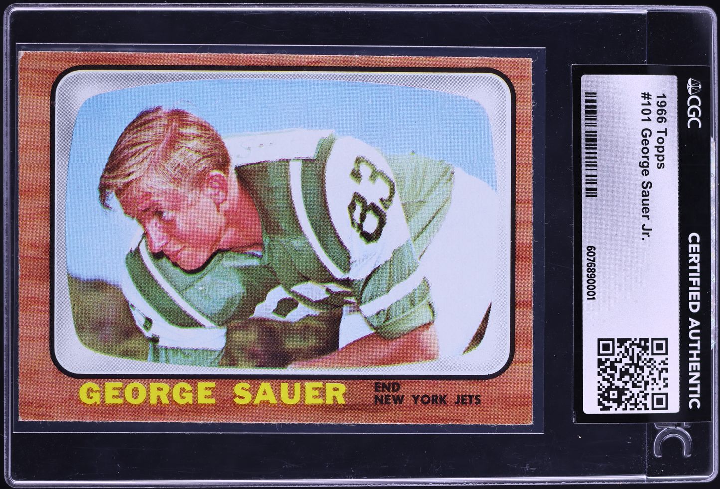 1966 Topps Football George Sauer Jr ROOKIE #101 CGC AUTH on Fanatics ...