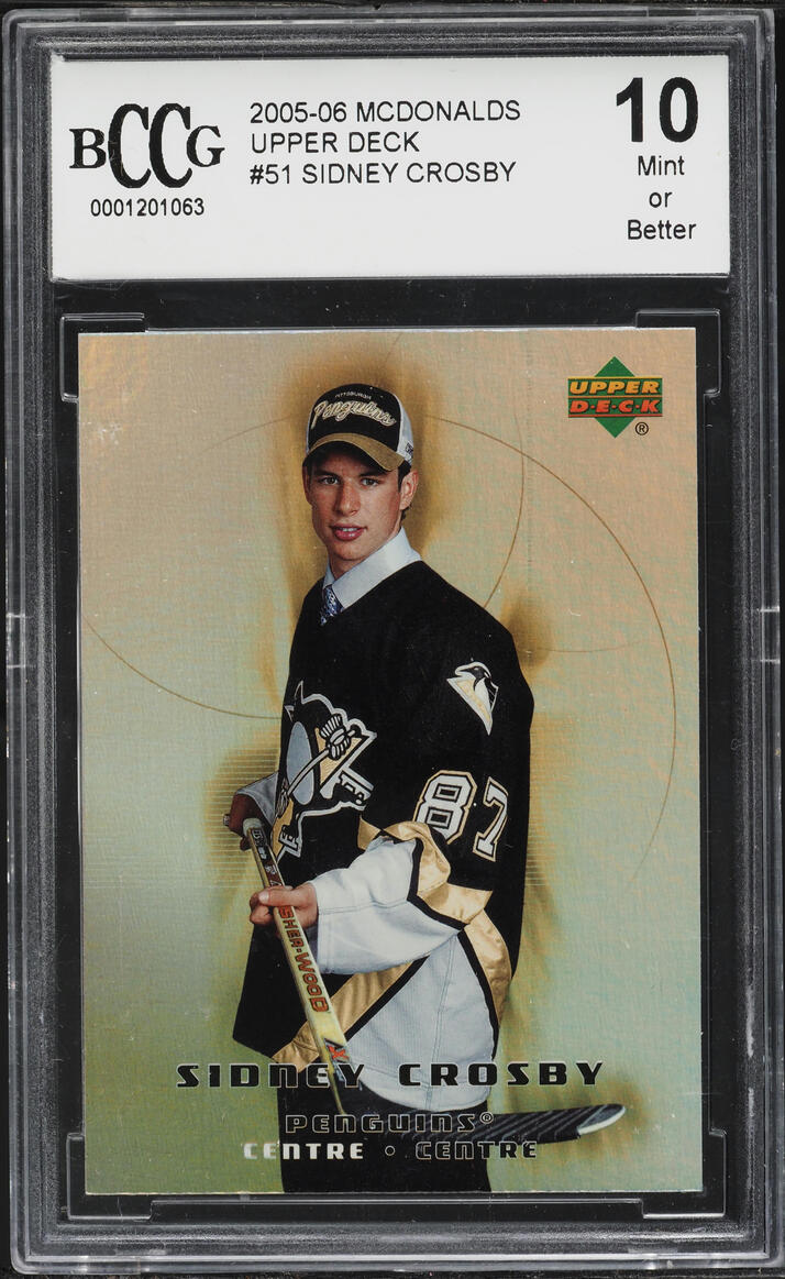 2005 McDonald's Upper Deck Sidney Crosby ROOKIE #51 BCCG 10