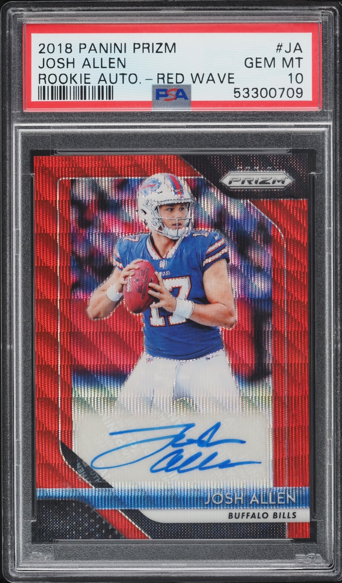 2018 Panini Prizm Red Wave Josh Allen ROOKIE AUTO /199 #RA-JA PSA 10 GEM MINT