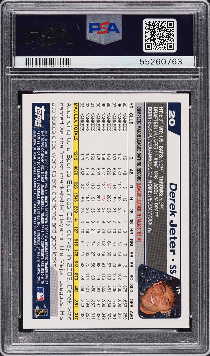 2004 Topps Derek Jeter #20 PSA 10 GEM MINT